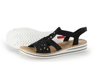 Rieker Sandalen in maat 42 Zwart, Verzenden, Zwart, Sandalen of Muiltjes, Zo goed als nieuw