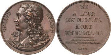 Brons medaille 1822 Frankreich-medaille en Marken, Verzenden