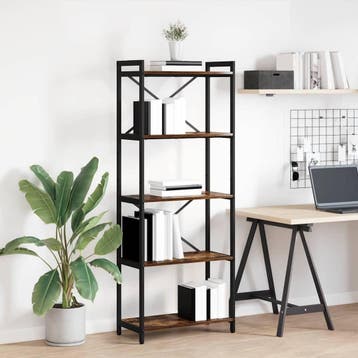 vidaXL Boekenplank 60 x 30 x 155 cm Bewerkt hout Rook Eiken, Verzenden