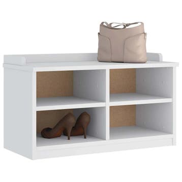 vidaXL Gangbankje SANDNES wit 87x40x50 cm massief grenenhout, Verzenden, Nieuw
