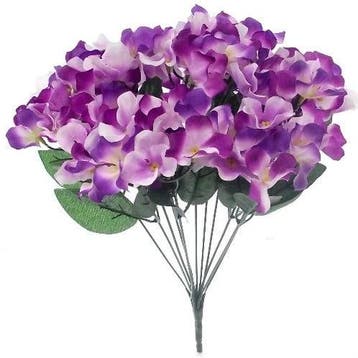 Hortensia Hydrangea Purple Zijdenbloem bundel 11 stuks 35 cm, Nieuw