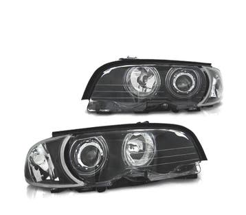 PHARES BMW E46 COUPE 99-03 ANGEL EYES CCFL + CLIGNOTANT FOND, Verzenden