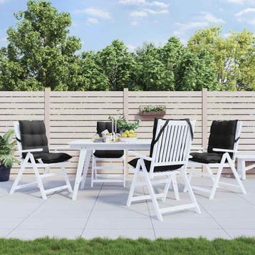 vidaXL Stoelkussens 4 st lage rug oxford stof zwart, Huis en Inrichting, Verzenden, Nieuw