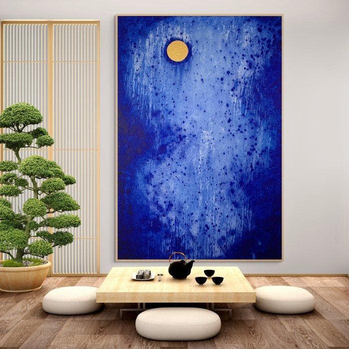 Christopher Shaw - Golden Moon - XXL, Antiquités & Art, Art | Peinture | Moderne