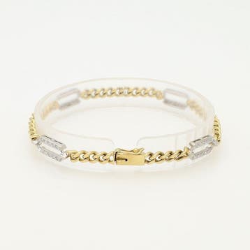 Armband - 14 karaat Geel goud, Witgoud Diamant (Natuurlijk), Nieuw