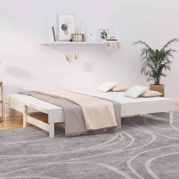 vidaXL Slaapbank uitschuifbaar 2x(80x200) cm massief, Verzenden