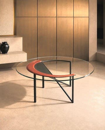 Eettafel - Glas, Leder, Metaal