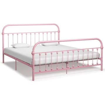 Bedframe metaal roze 180x200 | 41% korting | Retour deal, Overige kleuren, Verzenden, Klassiek, Tweepersoons