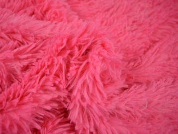 10 meter langharig bont - fuchsia - Pluche stoffen, Verzenden