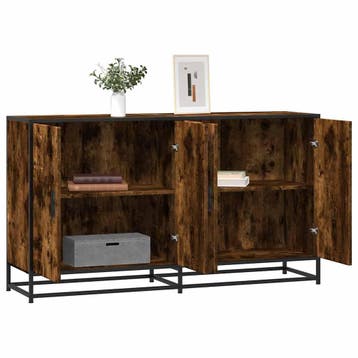vidaXL Dressoir 134x35x76 cm bewerkt hout gerookt, Huis en Inrichting, Kasten | Dressoirs, Verzenden, Nieuw