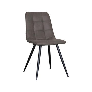 Stoel Bistro | Antraciet | Micro Suede | Zwart Metalen, Verzenden, Nieuw in verpakking