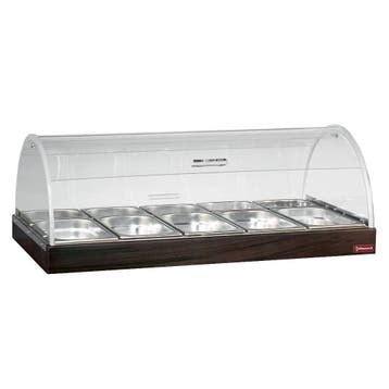 Vitrineplateau | Wengé | Plexiglas Koepel | 5x 1/3 GN + 5x, Verzenden