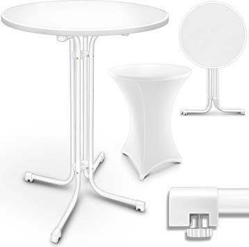 Statafel - Bartafel - Partytafel - 80 cm - Wit - Tillvex®, Huis en Inrichting, Verzenden, Nieuw