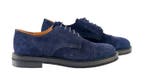 TESTONI - 8 UK - 42 IT - Camogli Derby Shoes Blue Suede -, Nieuw