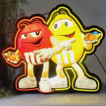 M&Ms, Lichtreclame, 1980 - Reclamebord - M&Ms, Mars Inc.