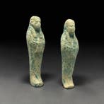 Replica van het oude Egypte Ushabti, lot van 2 beelden, Antiek en Kunst