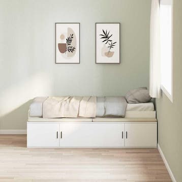 vidaXL Bedframe met lade met opslag Wit 100 x 200 cm Bewerkt, Verzenden, Nieuw