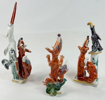 Meissen - Beeldje - Peter Strang - Set of 3 (3) - hardpaste