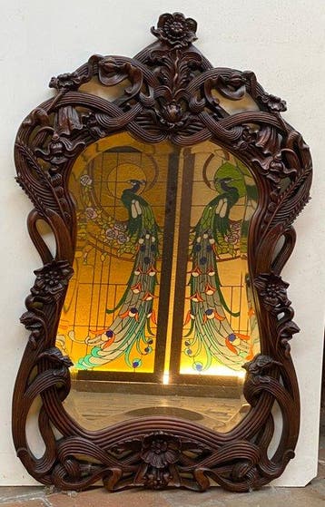 Spiegel - Mahonie - art nouveau inspired