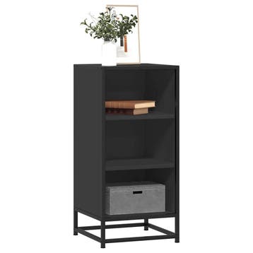 vidaXL Dressoir 35,5x35x76 cm bewerkt hout en metaal zwart, Verzenden, Nieuw