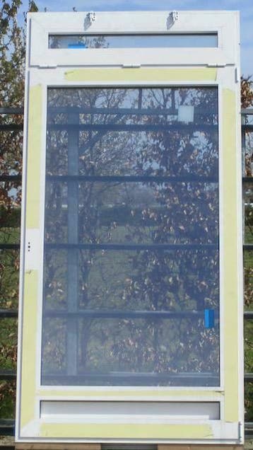 aluminium terrasraam, raam 125 x 252 wit / geanodiseerde alu, 75 tot 150 cm, Deurkozijn, Ophalen of Verzenden, Inclusief glas