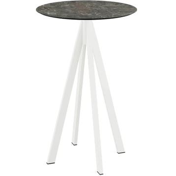 Statafel | INFINITY | HPL/RVS | Marmerlook Blad | Wit Frame, Verzenden