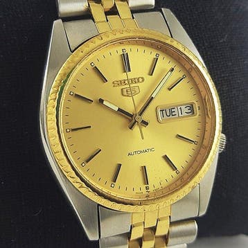 Seiko - 5 Automatic Rolex-Style Fluted Bezel Two-Tone -