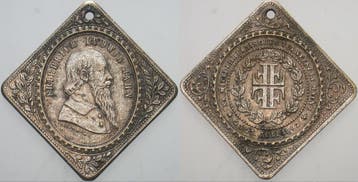 Verzilverte brons medaille, Klippe 1892 Personenmedaille..., Verzenden