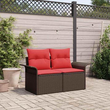 vidaXL Tuin Sofa 2-Aantal zitplaatsen poly rattan, Verzenden