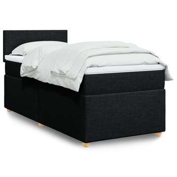 vidaXL Boxspring met matras stof zwart 90x190 cm, Verzenden, Nieuw