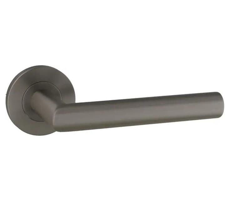 Deurklink Tavira op rond rozet PVD antraciet, Bricolage & Construction, Fenêtres & Moustiquaires