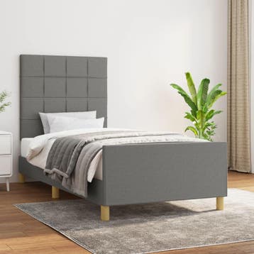 vidaXL Bedframe zonder matras 80x200 cm stof donkergrijs, Verzenden