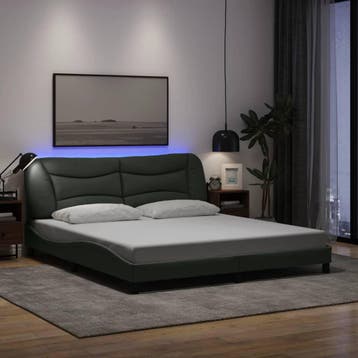 vidaXL Bedframe met LED zonder matras Hvar 180x200 cm stof, Verzenden