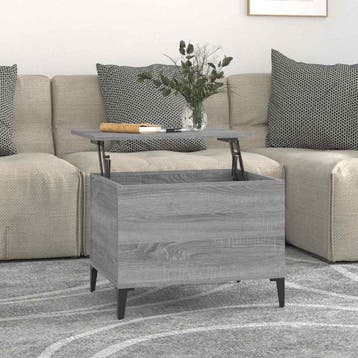 vidaXL Salontafel 60x44,5x45 cm bewerkt hout grijs sonoma, Verzenden, Nieuw