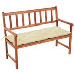 vidaXL Tuinbank met kussen 120 cm massief acaciahout, Tuin en Terras, Tuinsets en Loungesets, Verzenden, Nieuw
