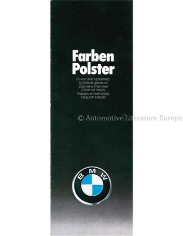1976 BMW PROGRAMMA KLEUREN EN BEKLEDING BROCHURE, Nieuw
