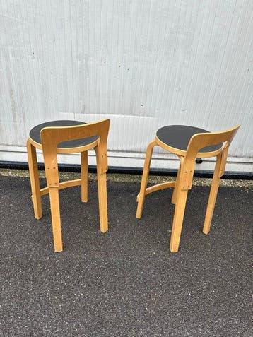Artek - Tabouret (2) - K65 - Bouleau - Tabourets design, Antiek en Kunst