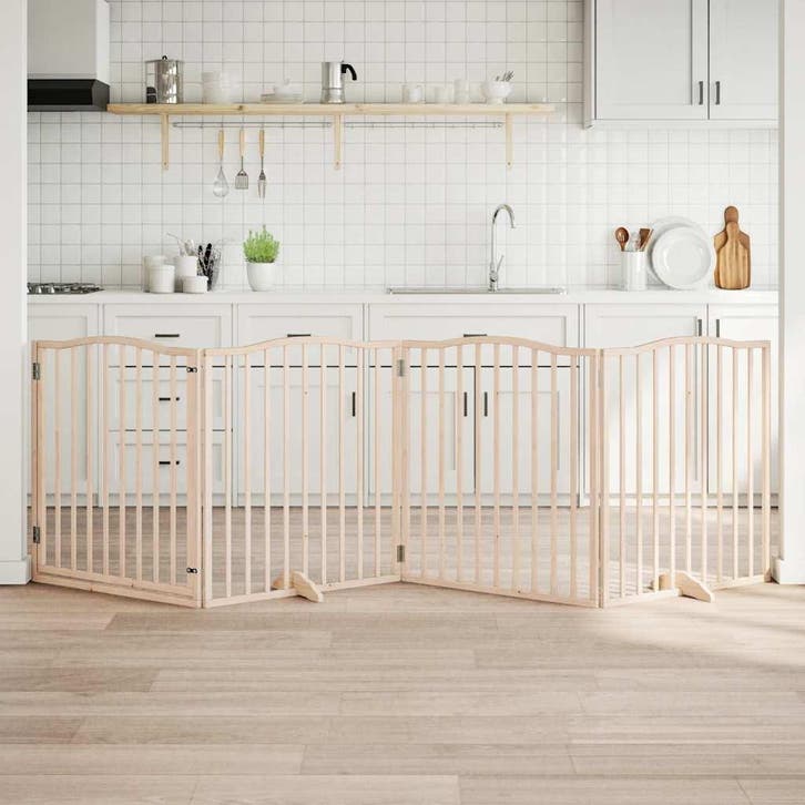 vidaXL Hondenhek inklapbaar met deur 4 panelen 320 cm, Dieren en Toebehoren, Hondenbenches, Nieuw, Verzenden