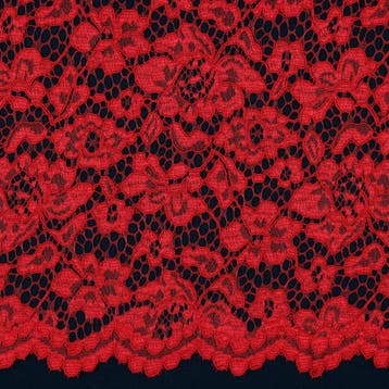 10 meter kant stof - Rood - 100% polyester, Verzenden, 120 cm of meer, Kant, Rood
