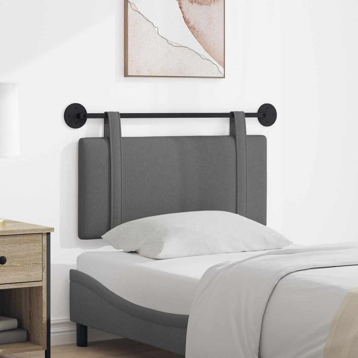 vidaXL Hangend hoofdbord Donkergrijs Stof, Maison & Meubles, Chambre à coucher | Lits, Envoi