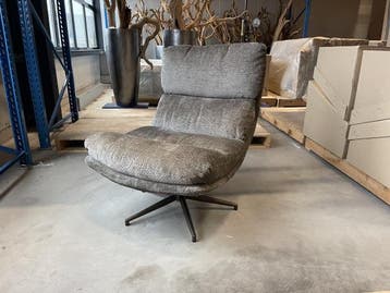Veiling - Fauteuil Comfy - Draaibaar - Stof - Taupe, Maison & Meubles, Fauteuils