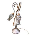 Buffet tafellamp - Vetro Fumè, Smeedijzer - Lamp in, Antiek en Kunst