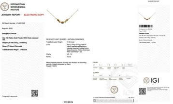 Ketting met hanger - 18 karaat Geel goud - 1.15ct. tw.