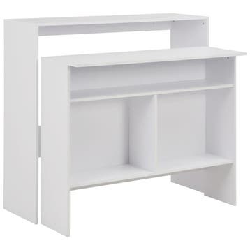 vidaXL Bartafel met 2 tafelbladen 130x40x120 cm wit, Verzenden
