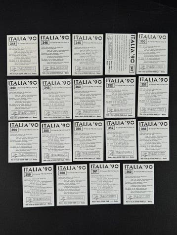 1990 Panini Italia 90 World Cup, Espana: complete team, Nieuw