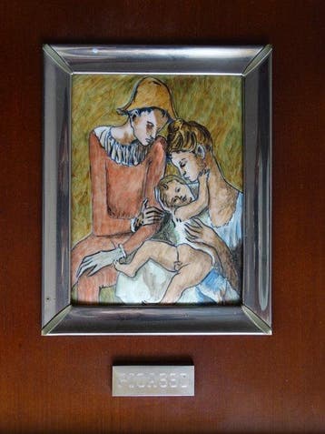 Pablo Picasso (1881-1973) - Reliëf, Arlequin Family - 28 cm