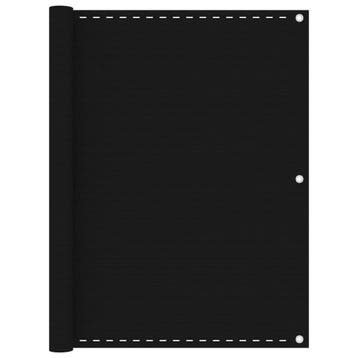 vidaXL Balkonscherm 120x400 cm HDPE zwart, Verzenden, Nieuw