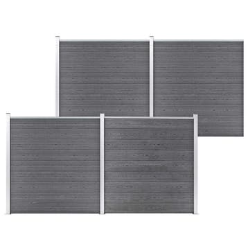 vidaXL Schutting 699x186 cm HKC grijs, Verzenden, Nieuw