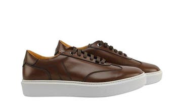TESTONI - 8 UK - 42 IT - Paestum Brown Sneaker Burnishe