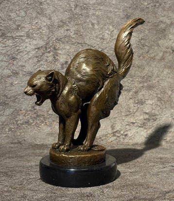 Statue, Bange bronzen kat. Naar: CH.Paillet - 15 cm -